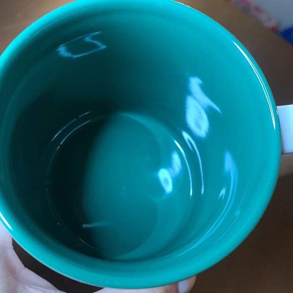 Starbucks 2012 Classic Large Coffee Mug White Green Mermaid Logo Green Interior - Picture 3 of 8
